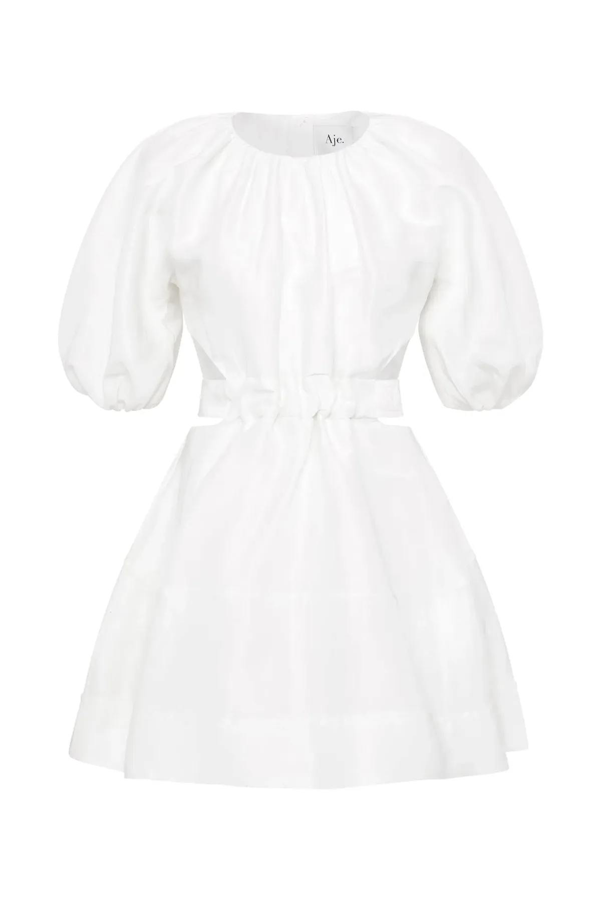 Aje Mimosa Cut Out Mini Dress Ivory Size 8 - Image 3