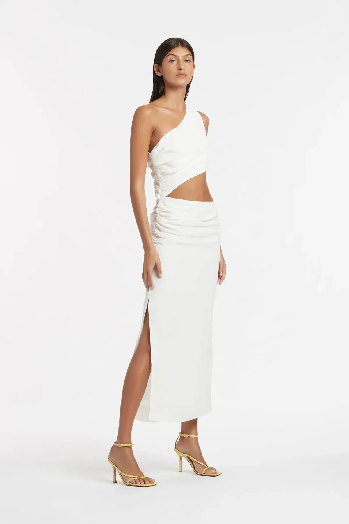 Sir the Label Clemence One Shoulder Midi Dress Ivory Size 1/Au 8 - Image 2