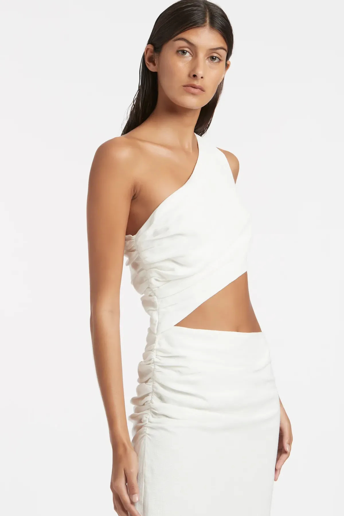 Sir the Label Clemence One Shoulder Midi Dress Ivory Size 1/Au 8 - Image 5