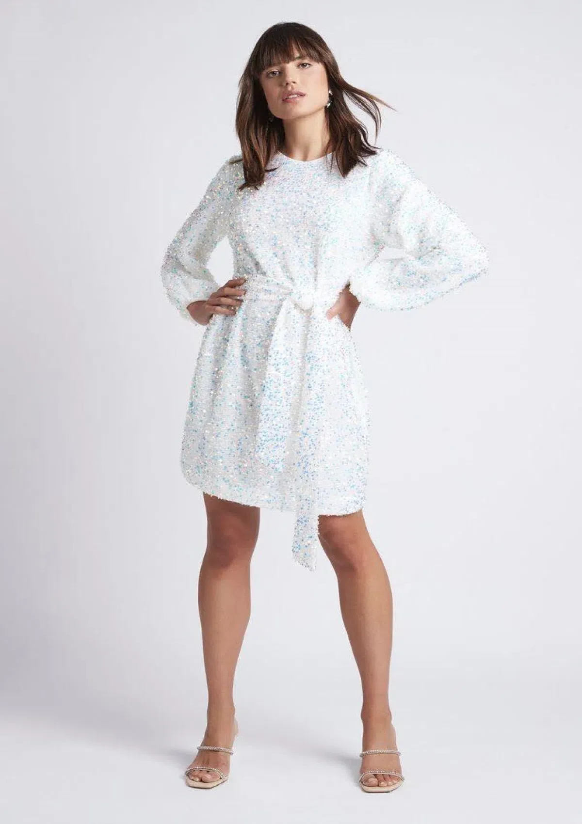 Sheike Xanadu Mini Dress White Sequin Size AU 10 - Image 3