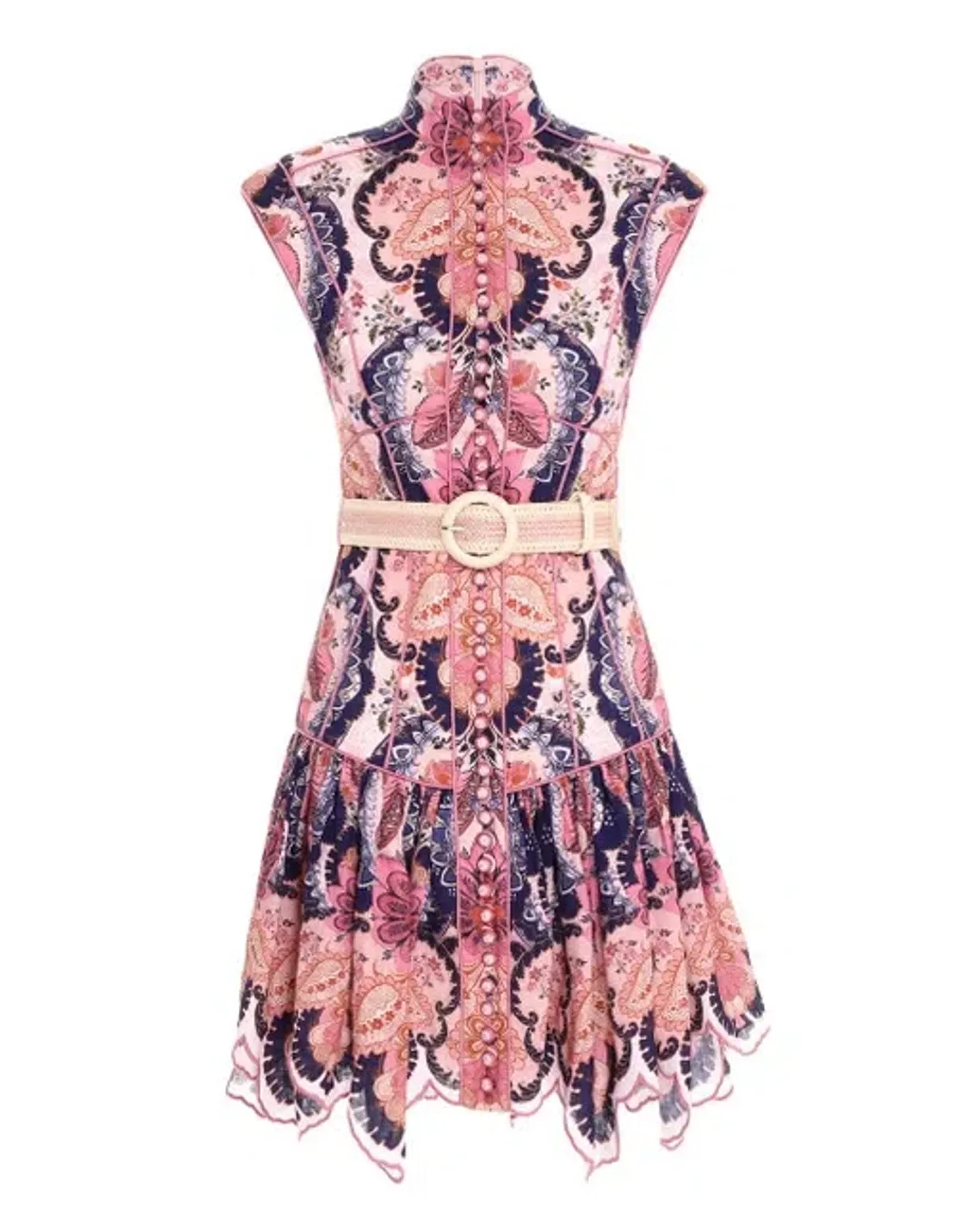 Zimmermann Laurel Flared Mini Dress Pink Size 1 / AU 10 - Image 1