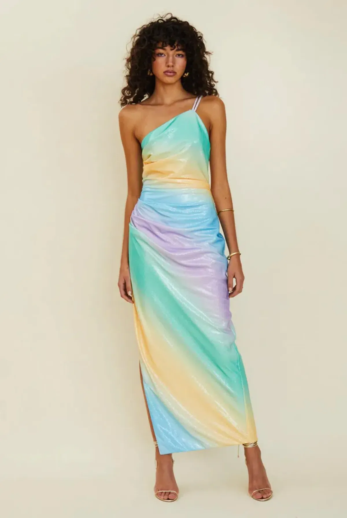 Suboo Ombre One Shoulder Split Maxi Multi Color Size S / AU 8 - Image 1
