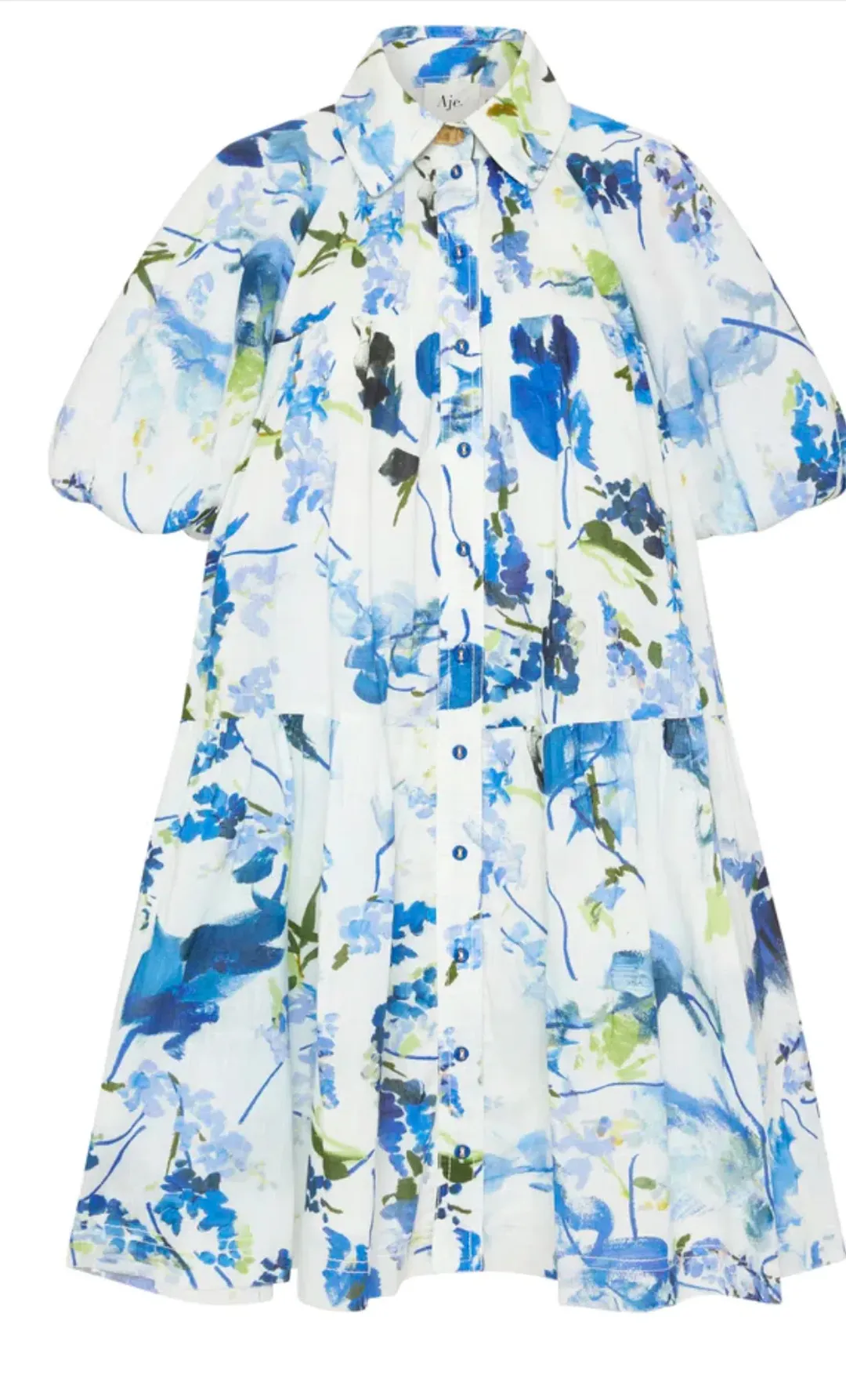 Aje Pablo Smock Mini Dress Blue AU 8 for rent on The Volte - main image