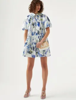 Aje Pablo Smock Mini Dress Blue AU 8 for rent on The Volte - image 1
