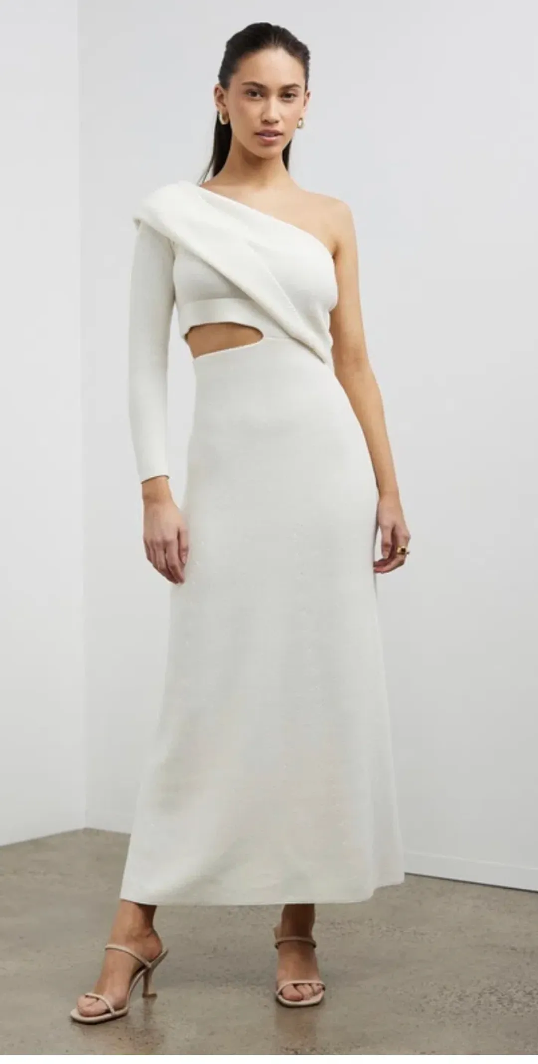 Camilla and Marc Javier Knit Cut-out Midi Dress in White Size S / AU 8 for rent on The Volte - main image