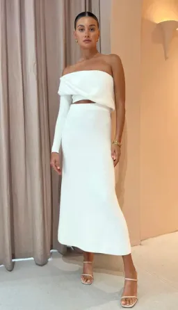 Camilla and Marc Javier Knit Cut-out Midi Dress in White Size S / AU 8 for rent on The Volte - image 3