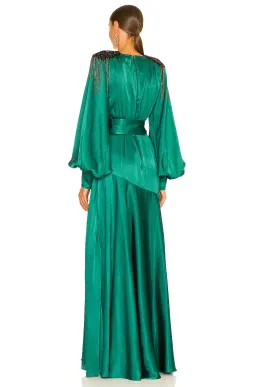 Bronx and Banco Carmen Gown Emerald Size XS / AU 6 for rent on The Volte - image 3
