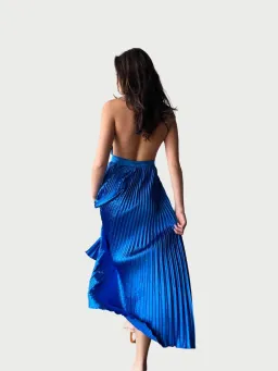 L'Idee Renaissance Split Gown in Moroccan Blue Size 12 / L for rent on The Volte - image 3