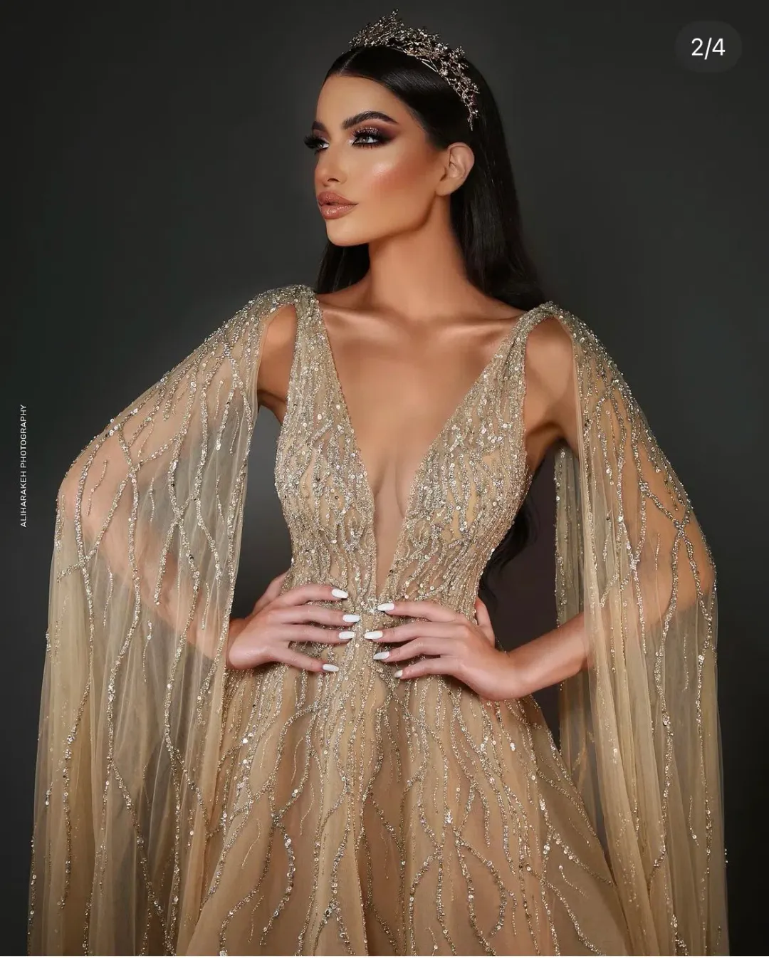 Elie Bejjani Ball Gown Gold Size 6 / XS for rent on The Volte - main image