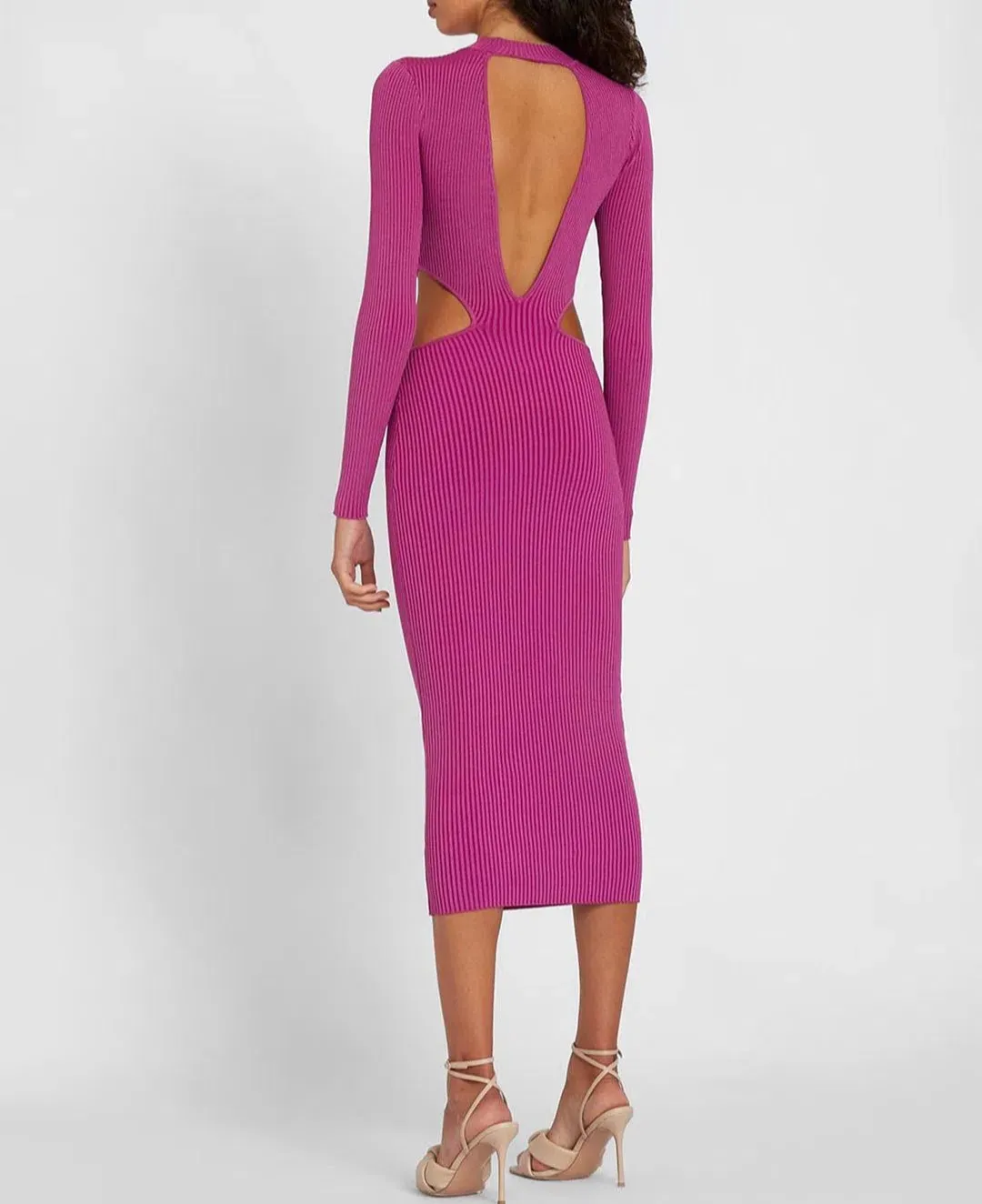 By Johnny Raine Knit Midi Dress Berry Size 10 for rent on The Volte - main image
