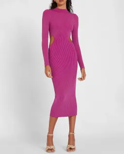 By Johnny Raine Knit Midi Dress Berry Size 10 for rent on The Volte - image 5