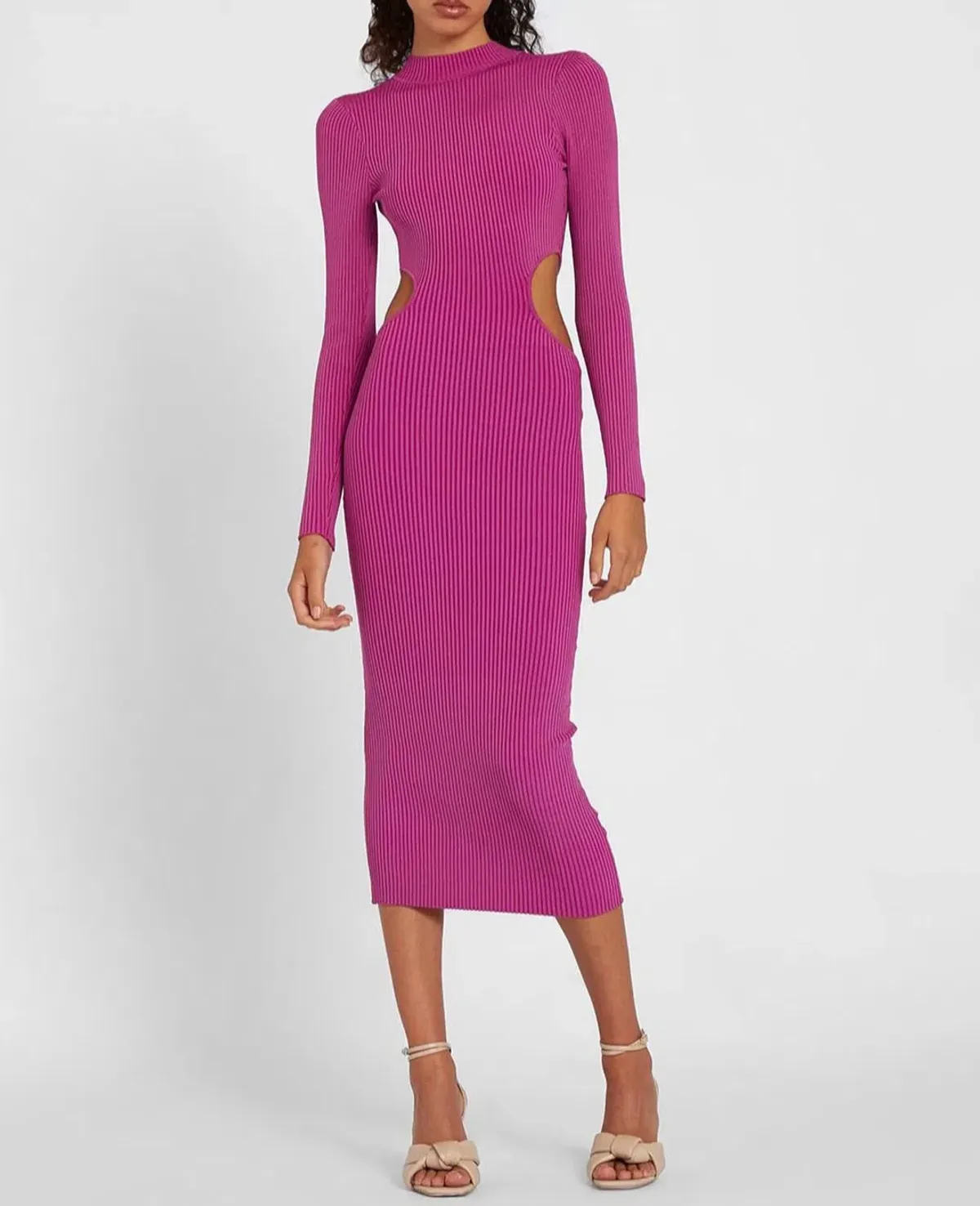 By Johnny Raine Knit Midi Dress Berry Size 10 for rent on The Volte - main image