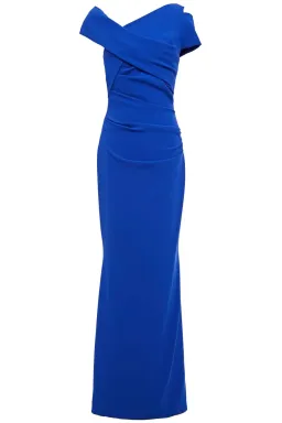 Talbot Runhof Moa Ruched Stretch-Crepe Gown Blue Size 6 for rent on The Volte - image 4