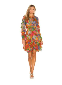 Zimmermann Riders Frill Mini Dress Mango Floral Orange Size 1 / AU 10 for rent on The Volte - image 1