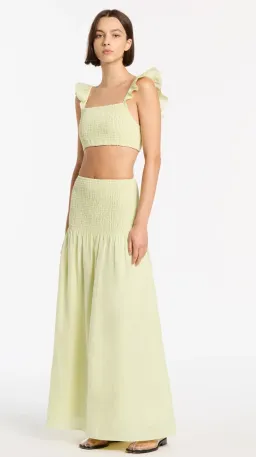 Sir The Label Francesca Shirred Crop Top Size 0 and Maxi Skirt Size 1 Set Yellow for rent on The Volte - image 2