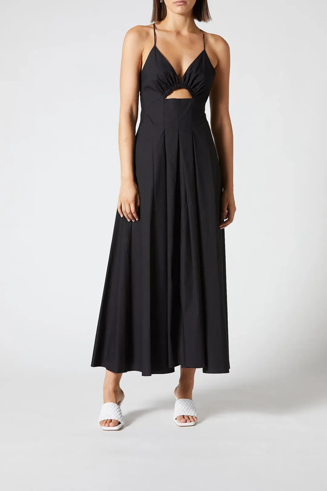 Scanlan Theodore Cotton Strappy Dress Navy Size AU 8 for rent on The Volte - main image