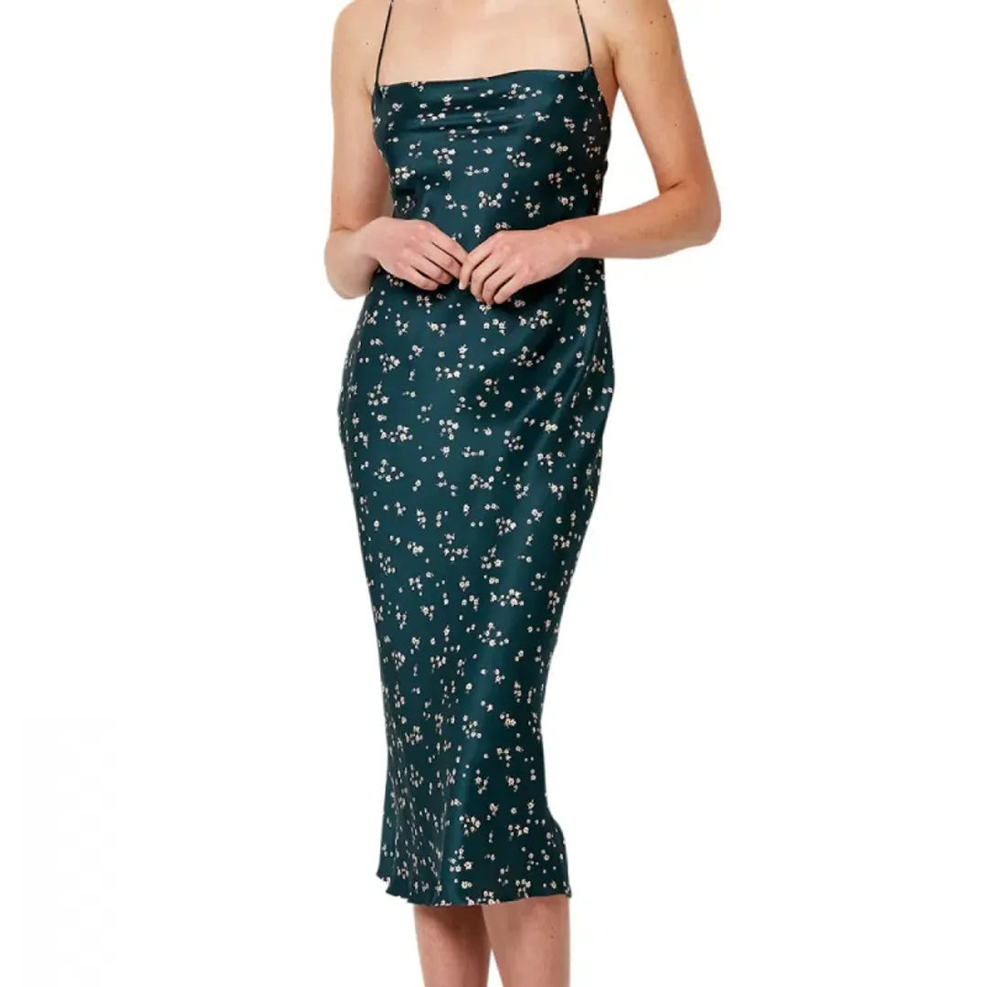 Bec & Bridge Jardin Midi Slip Dress in Green Size AU 6 for rent on The Volte - main image