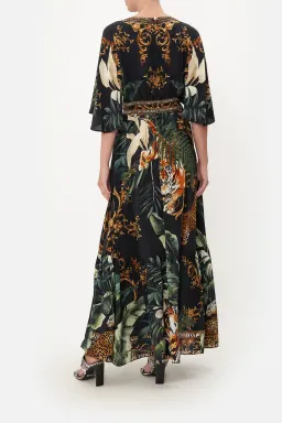 Camilla Easy Tiger New Season Full Length Waisted Dress With Hem Ruffle Black Size XS / AU 8 for rent on The Volte - image 2