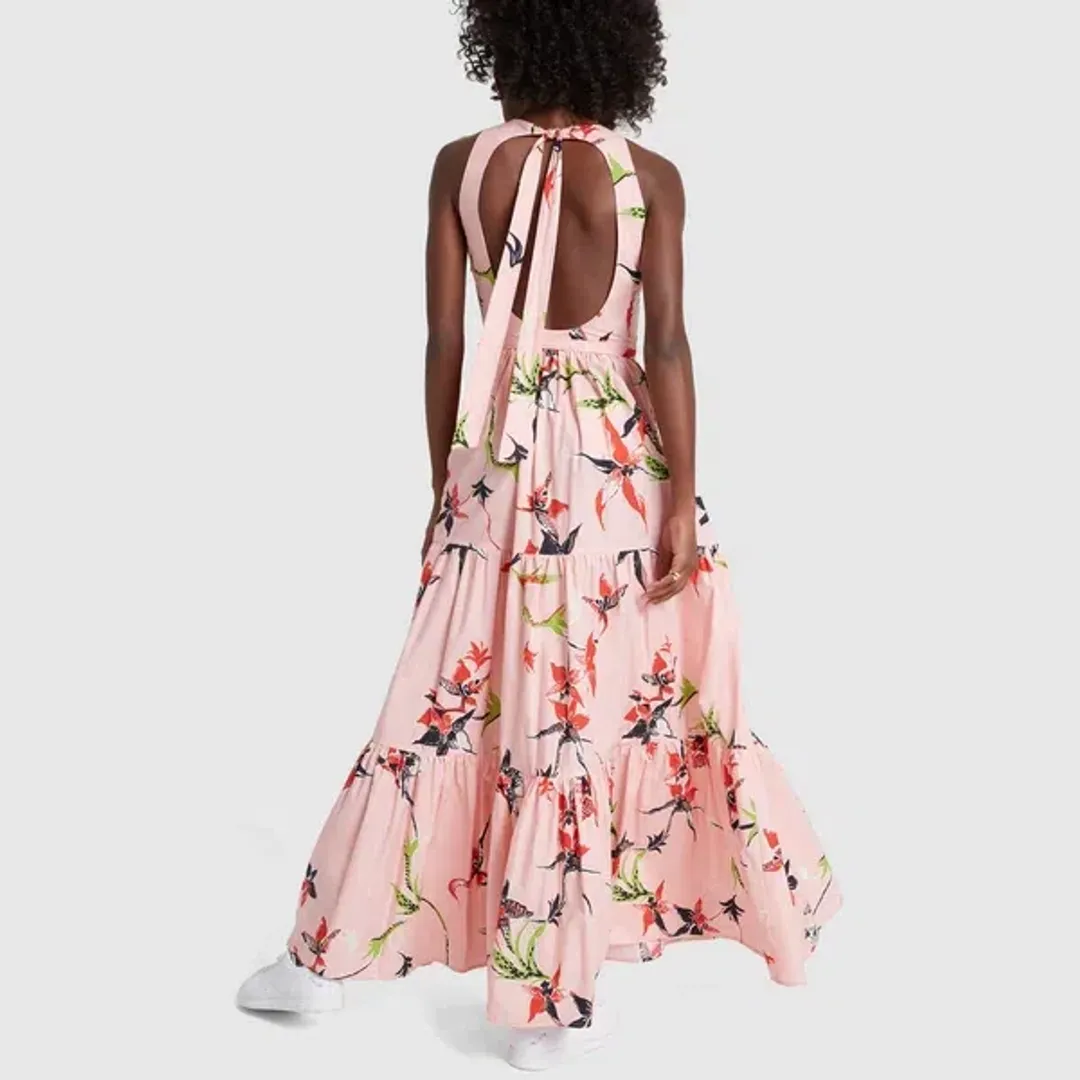 La DoubleJ Pellicano American-Print Cotton-poplin Maxi Dress Size L / AU 12 for rent on The Volte - main image