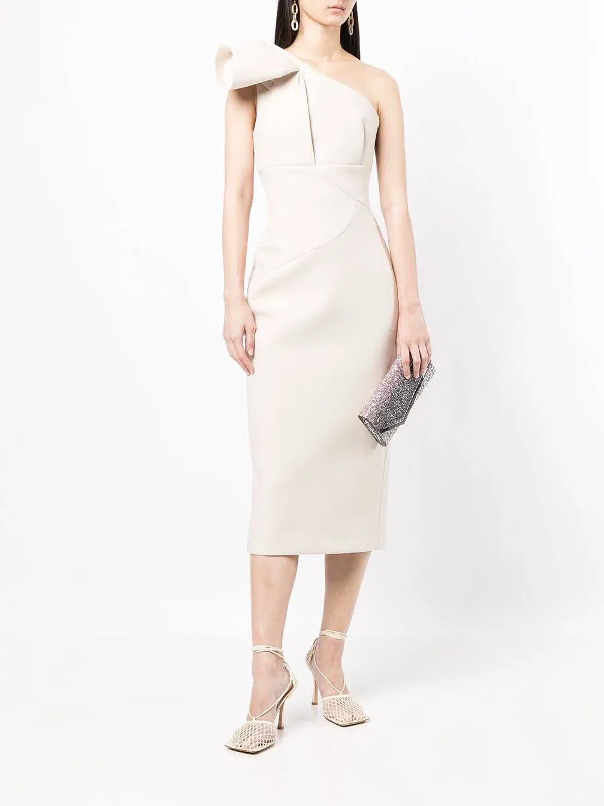 Rachel Gilbert Miche Midi Dress Stone Cream Size 3 /AU 12 for rent on The Volte - main image