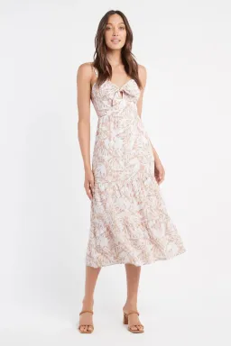 Kookai Tiered Midi Dress Brown Size AU 10 for rent on The Volte - image 1