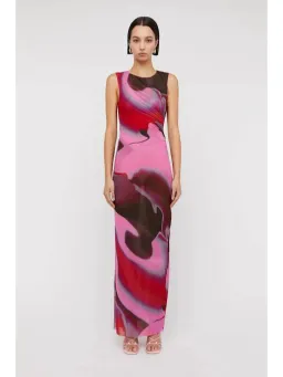 Scanlan Theodore Italian Watercolour Dress Raspberry Pink Size AU 10 for rent on The Volte - image 1