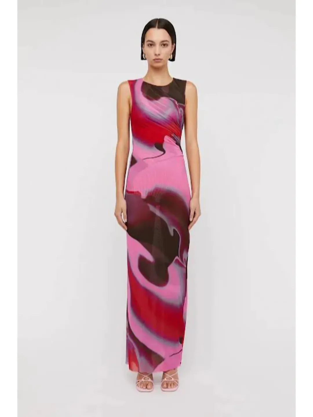 Scanlan Theodore Italian Watercolour Dress Raspberry Pink Size AU 8 for rent on The Volte - main image