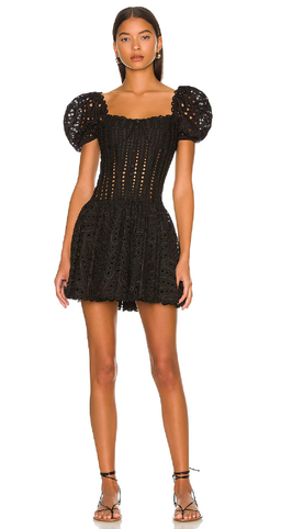 Charo Ruiz ‘Yara’ Broderie Anglaise Cotton-Blend Mini Dress Black Size Medium (AU 10) for rent on The Volte - image 3