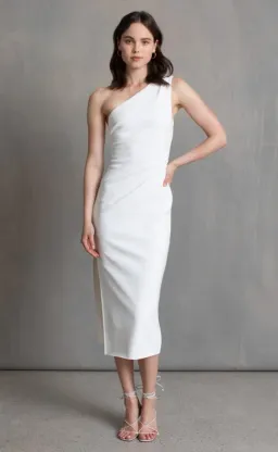 Bec & Bridge Be Mine Asym Midi Dress Ivory Size 10 / M for rent on The Volte - image 1
