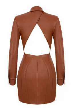 House of CB Crystal Backless Blazer Mini Dress Tan Size S / Au 8 for rent on The Volte - image 6