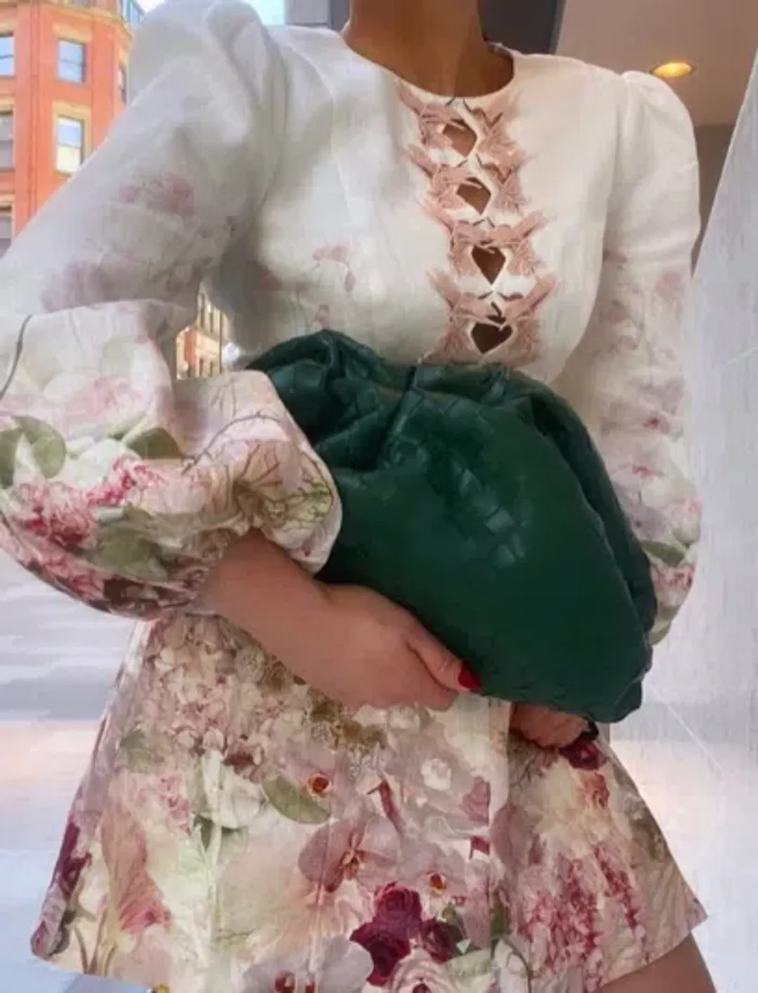 Zimmermann Dancer Hummingbird Mini Dress Alabaster Garden Floral Size 0 / Au 8 for rent on The Volte - main image