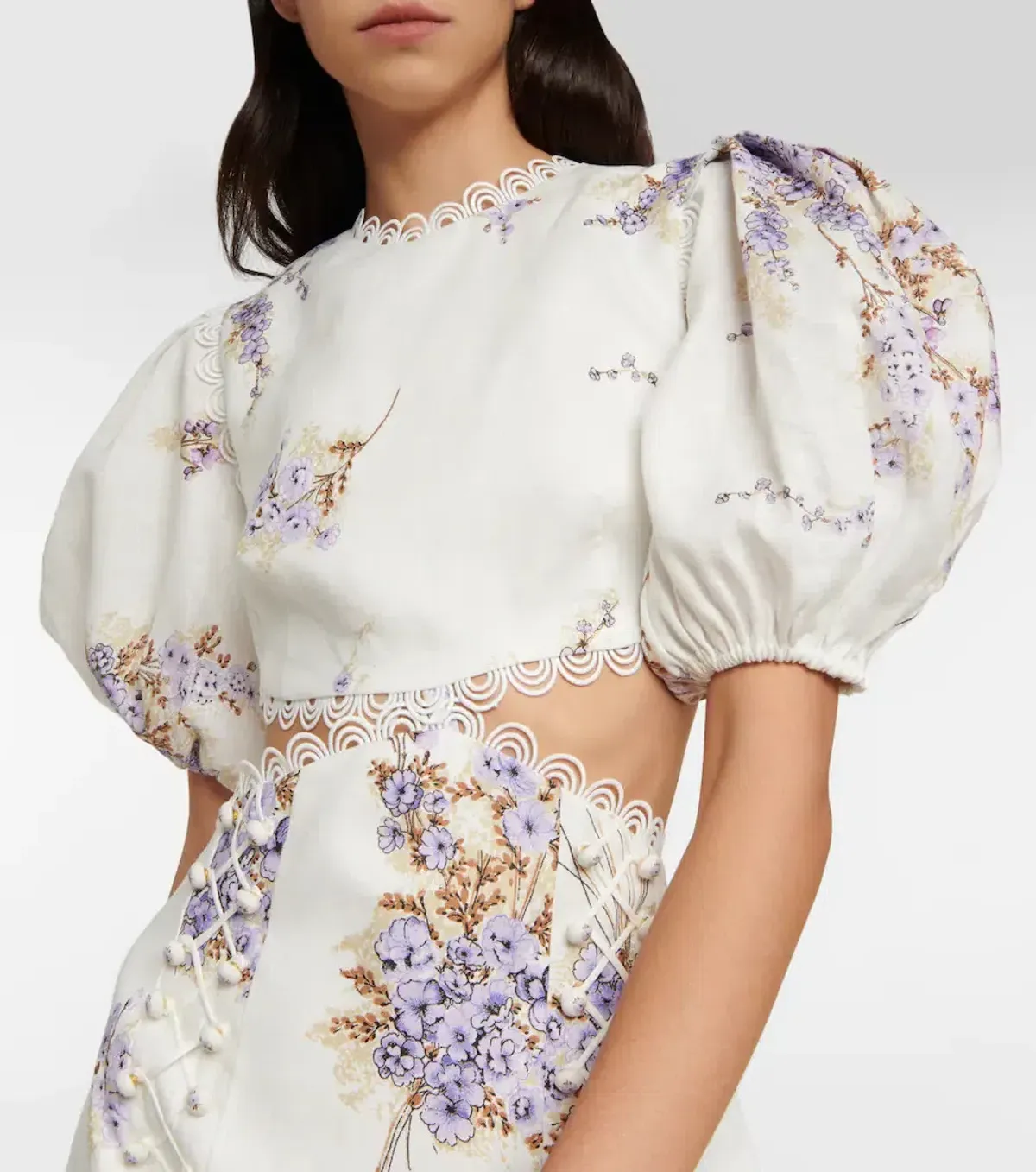Zimmermann Jude Cut Out Mini Dress Floral Size 1 / Au 10 - Image 2
