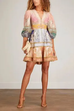 Zimmermann Anneke Lantern Mini Dress Print Size 3 / Au 14 for rent on The Volte - image 3