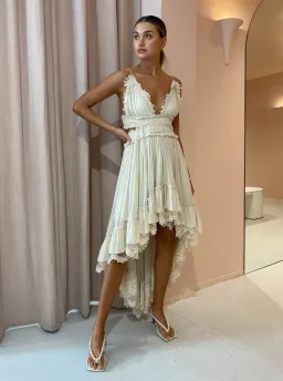 Magali Pascal Emiliana Midi Dress in Ivory Cream Size M / Au 10 for rent on The Volte - image 1