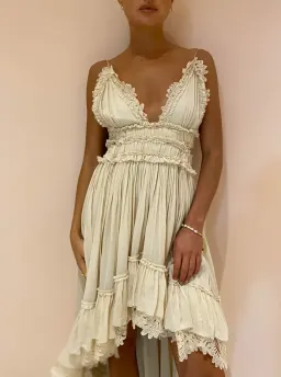 Magali Pascal Emiliana Midi Dress in Ivory Cream Size M / Au 10 for rent on The Volte - image 4
