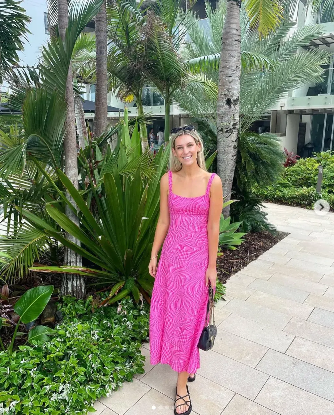 Kookai Athena Strap Dress Pink Size 8 for rent on The Volte - main image