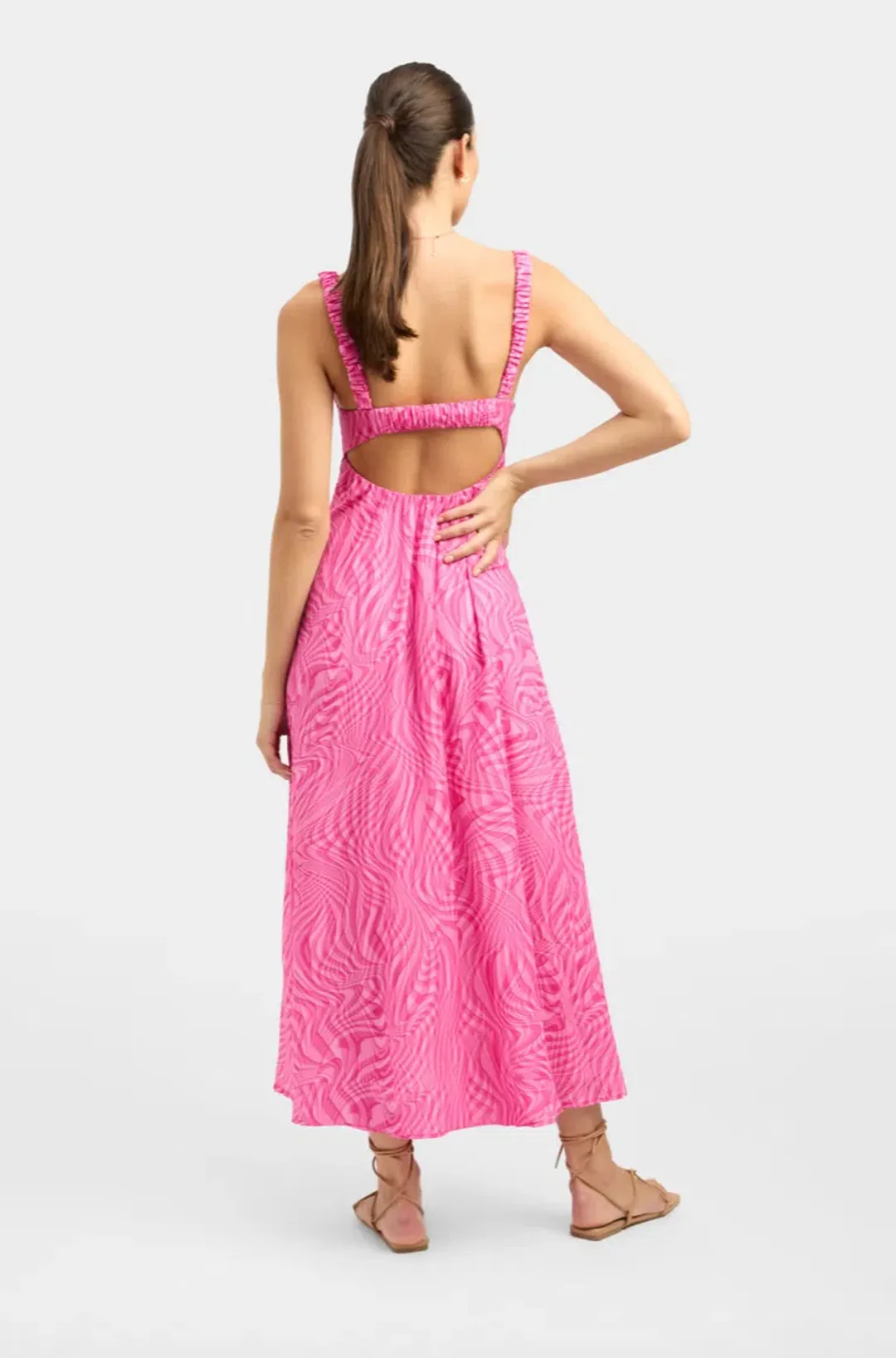 Kookai Athena Strap Dress Pink Size 8 for rent on The Volte - main image
