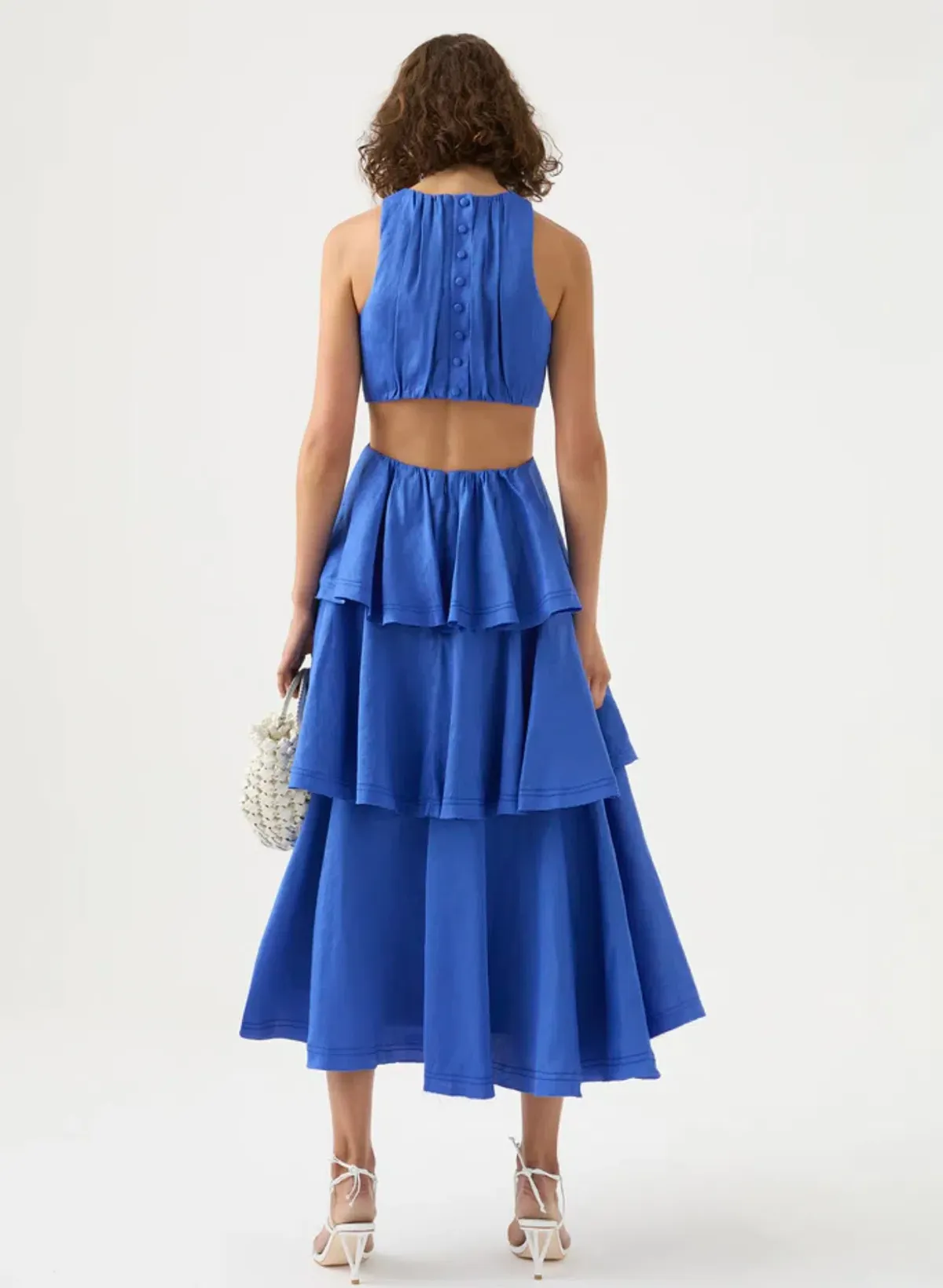 Aje Wave Cut Out Ring Midi Dress Marine Blue Size 8 - Image 2