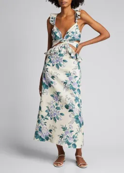 Zimmermann Cassia Ruffle Midi Dress Print Size 8 for rent on The Volte - image 4