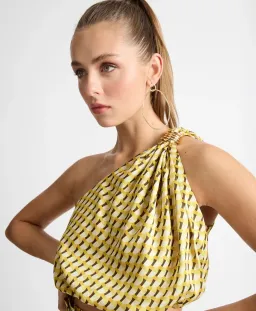 Sheike Revolution Top and Pant Set Yellow Print Size 6 for rent on The Volte - image 3