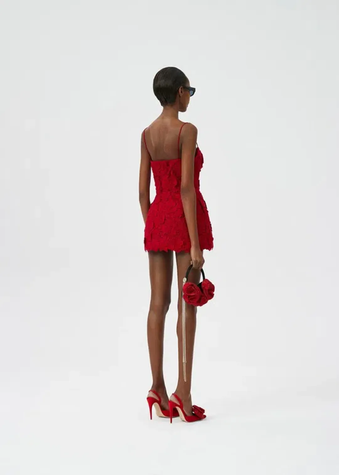 Magda Butrym Roses Dress Red Size AU 6 for rent on The Volte - main image