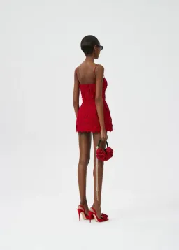 Magda Butrym Roses Dress Red Size AU 6 for rent on The Volte - image 3