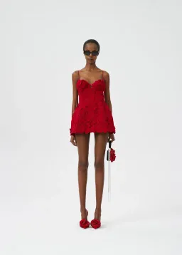 Magda Butrym Roses Dress Red Size AU 6 for rent on The Volte - image 2