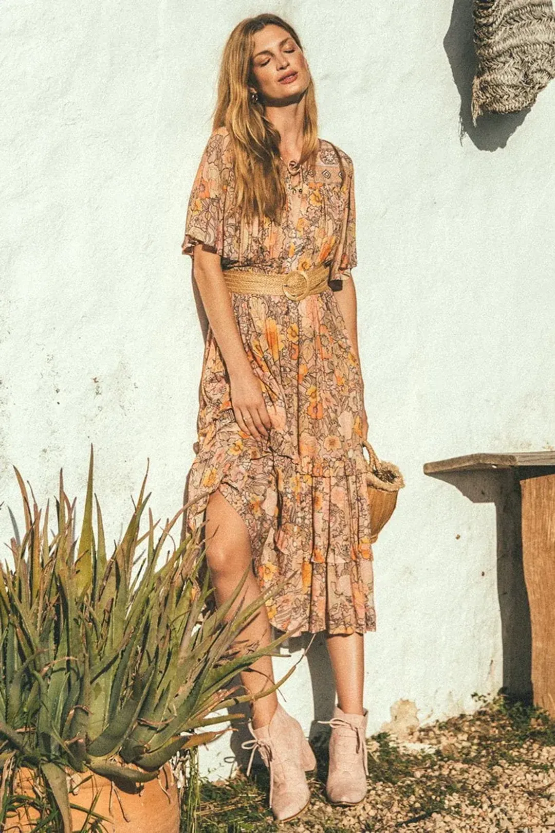 Spell & The Gypsy Amethyst Garden Party Dress Peach Size XS / AU 6 for rent on The Volte - main image