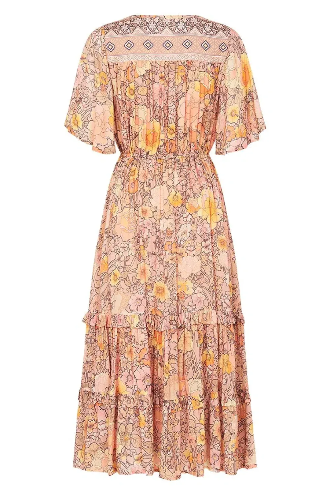 Spell & The Gypsy Amethyst Garden Party Dress Peach Size XS / AU 6 for rent on The Volte - main image