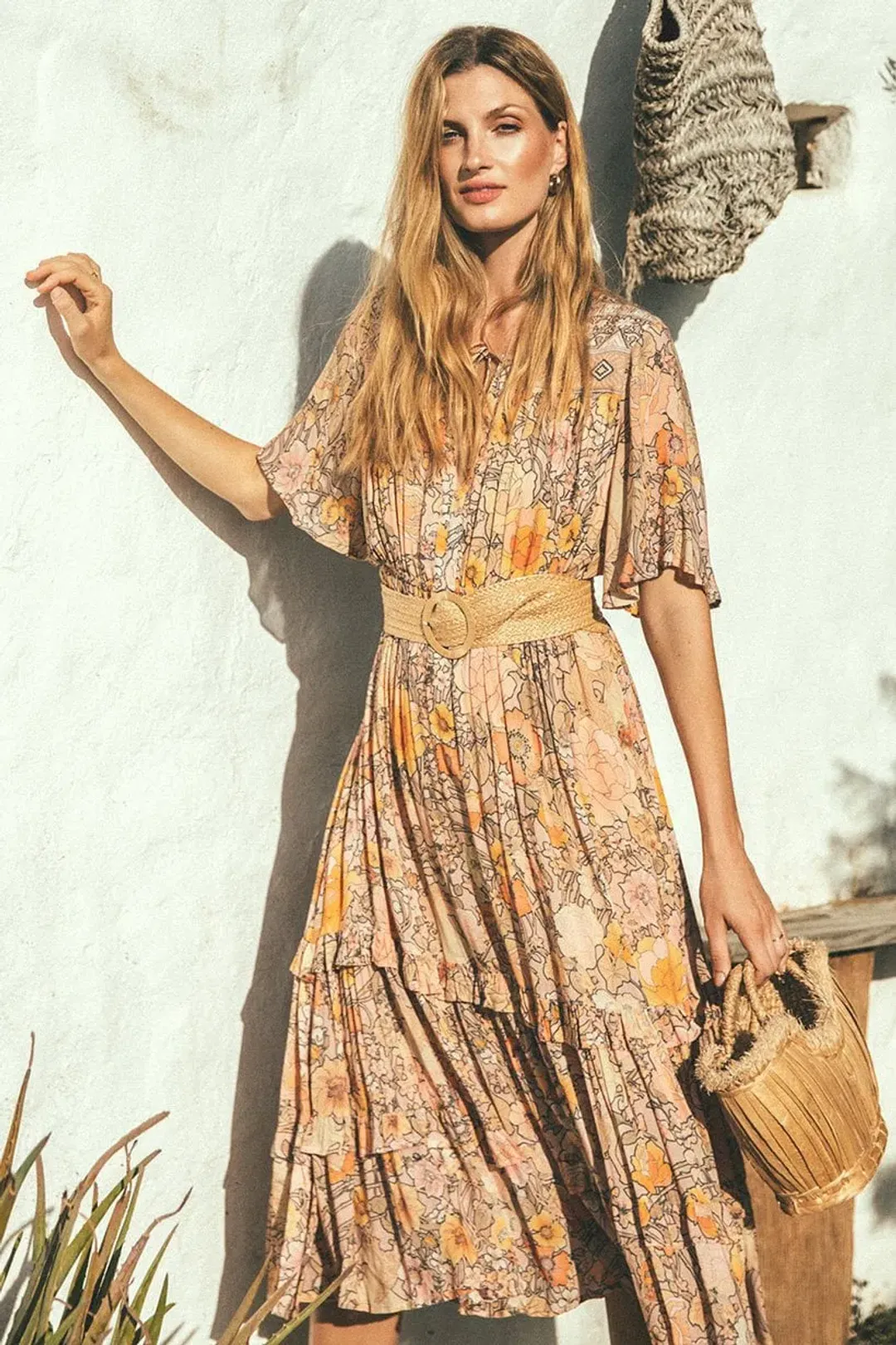 Spell & The Gypsy Amethyst Garden Party Dress Peach Size XS / AU 6 for rent on The Volte - main image