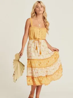 Spell & The Gypsy Arnhem Lily Sundress Lemon Drop Size AU 6 for rent on The Volte - image 1