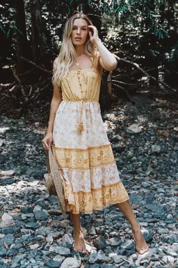 Spell & The Gypsy Arnhem Lily Sundress Lemon Drop Size AU 6 for rent on The Volte - image 4