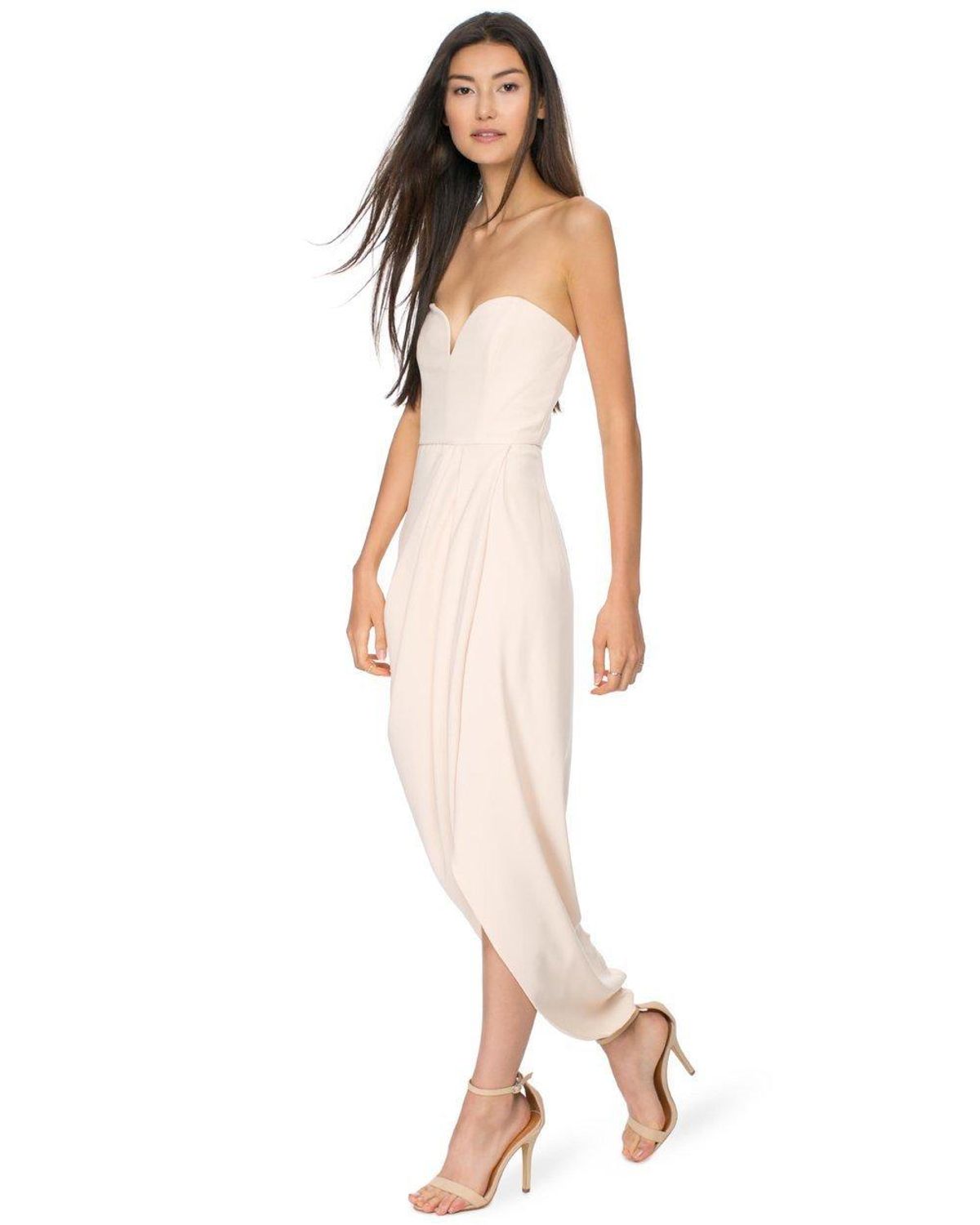 Shona Joy Nude Core 'U' Bustier Draped Dress Ballet - Image 2