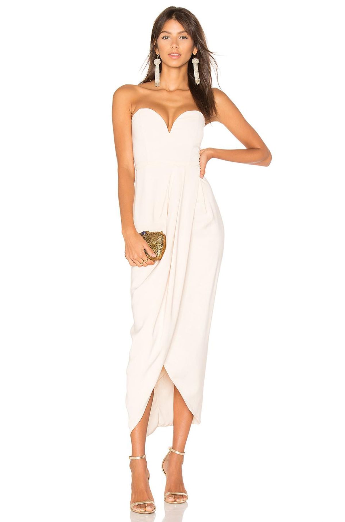 Shona Joy Nude Core 'U' Bustier Draped Dress Ballet for rent on The Volte - main image